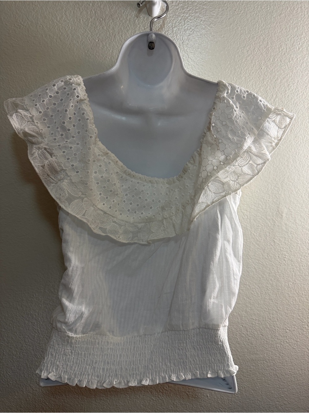 Heartloom White Eyelet Ruffle Tie-Front Camisole - Picture 2 of 4